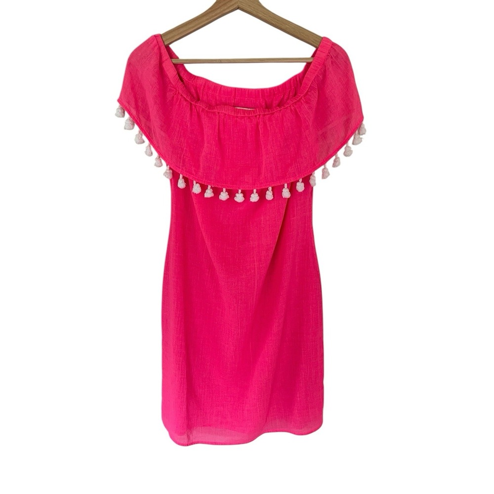 Sail To Sable Off Shoulder Mini Dress Cotton Lined Fuchsia‎ Pink Size XS New